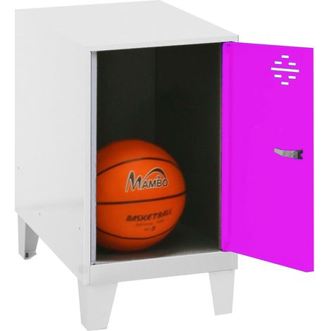 Simonrack Mini Schrank Weiß und Rosa mit Zylinderschloss (1/2)