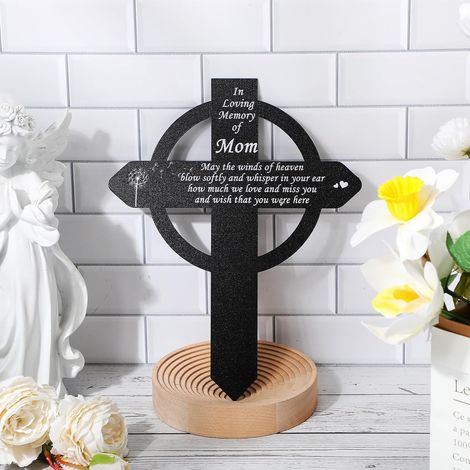 Piquets commémoratifs en forme de croix, décorations funéraires pour cimetière, plaques métalliques,piquets de jardin de condoléances pour cimetière. (1/5)