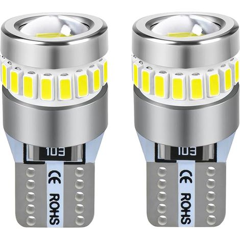 T10 (W5W) LED 6000K Bulbs White 12V Car Lamp (2 Pcs) (1/5)