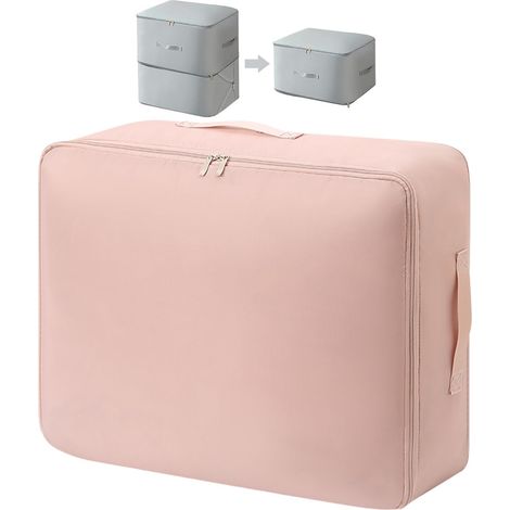 Sac de compression ultra peu encombrant, organisateur auto-compression pour couettes, vêtements, voyage et maison - Rose, taille L (1/5)