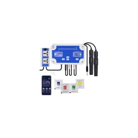 Contrôleur intelligent pH ORP 3 en 1 – Surveillance à distance – Sondes remplaçables – Pour aquariums, piscines et culture hydroponique