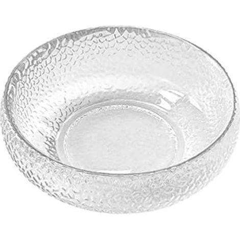 1 bol de service en verre, transparent et lisse, pour salade, desserts et fruits