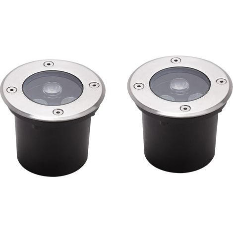 Pack de 2 Lampes à LED encastrées dans Le Sol - Lampe Intérieur de jardin - Lampe encastrée souterraine à LED d'extérieur étanche IP66, lampe enterrée en verre trempé en aluminium(Green,Ac85-245v(3w)) (1/5)