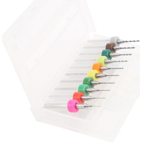 Foret Spirale Micro Carbure Tungstène 0.3-1.2mm, Lot de 10 Mèches pour PCB, Manche Droit, Perçage Précision (1/5)