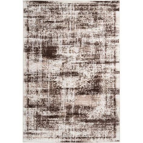Tapis Vintage à Poils Courts "Ariya" Taupe & Marron 80 x 150 cm (1/4)