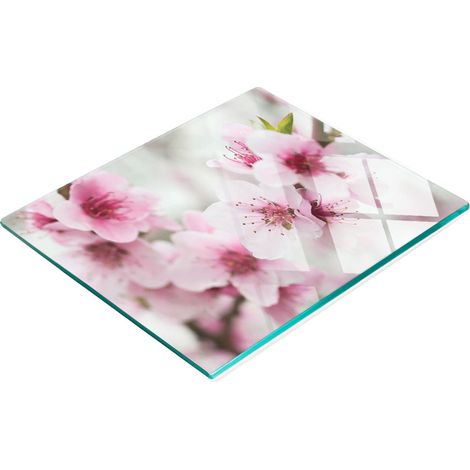 Planche à apéritif décorative en verre à motif de fleurs de cerisier, 60 x 52 cm (1/5)