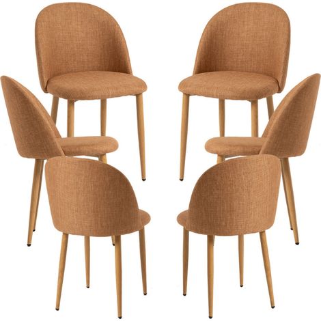 Packs Sillas Comedor - Pack 6 Sillas Vint Tela - Marrón arena (1/5)