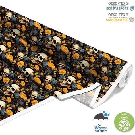 TISSUS DÉCORATIFS D'EXTÉRIEUR OXFORD - Motif Crâne I DX4500 (1/5)