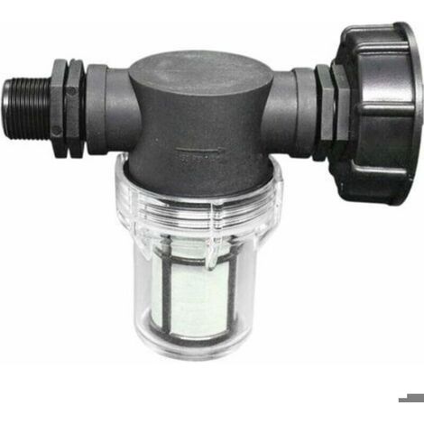 Robinet Raccord Cuve - Adaptateur Tuyau Jardin pour Collecteur Eau de Pluie - Filtre Intégré - Filetage S60x6 - Compatible Réservoir IBC 1000 L (1/4)