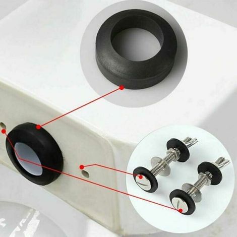 Lot de 2 boulons de réservoir de chasse d'eau en acier inoxydable, fixation universelle pour cuvette de WC (1/5)