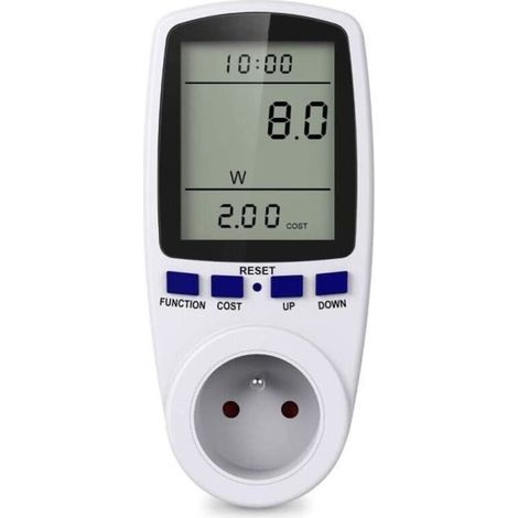Prise Compteur d'Énergie Numérique,Prise de Consommation Electrique Surveillance de l'Énergie pour les Gros Appareils (1/4)