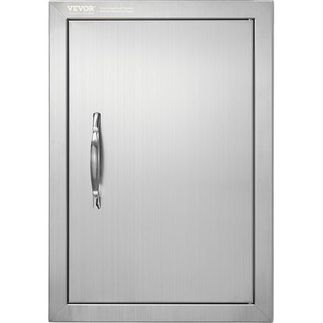 VEVOR Porta Accesso da Cucina, 355 x 508 mm, Porta Singola per Cucina da Esterno, Porta in Acciaio Inox con Montaggio a Incasso, Isola Cucina, Stazione Cucina, Mobile da Esterno