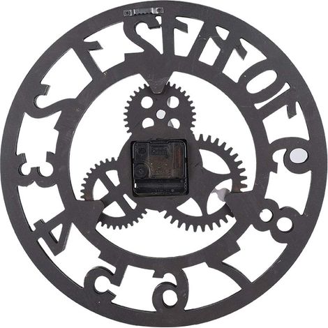 Horloge design d'intérieur vintage modernes, décoration industrielle rétro horloges à engrenages murale pour décoration de salon, grandes, en métal (1/5)