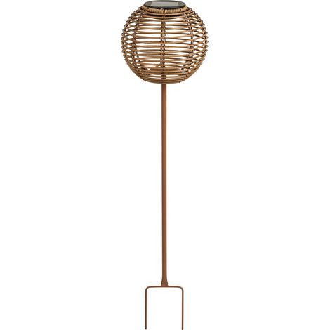 Lampada solare Carlisle in metallo e PE natural — piantana outdoor 70 cm (1/5)