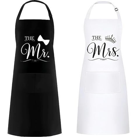 2-teiliges Schürzen-Set für Paare, Familien-Küchenschürze als Geschenk zum Valentinstag, zu Weihnachten, Halloween oder zur Hochzeit. (1/5)