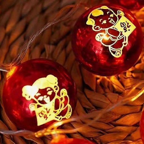 Guirlande lumineuse féérique de 1,5 m avec boules de Noël étanches et LED en forme d'étoile, idéale pour décorer le sapin de Noël et le Nouvel An (style F). (1/5)