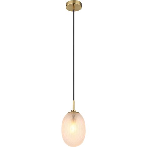 Globo - lámpara colgante - DEVIN - dorado - vidrio - Ø 15cm - E14 (1/5)