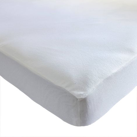Protège matelas 100% coton bio molleton imperméable bonnet 27 cm à 30 cm - SOMEO 200x200 - LUNE (1/5)