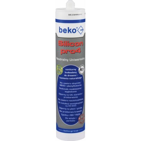 Beko Silicone Universel Pro4 - 310ml - Blanc - Résistant l'humidité - Haute adhérence - Écologique (1/3)