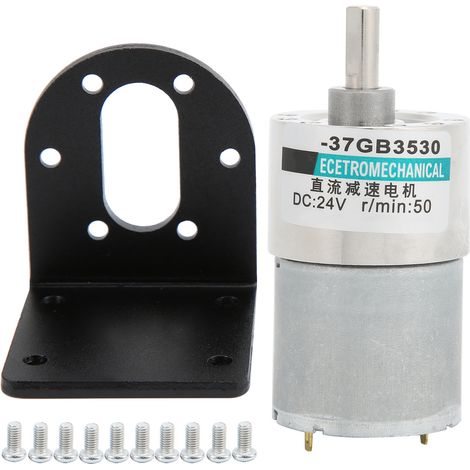 Moteur à courant continu 24V XD37GB3530 à aimant permanent, couple élevé, faible vitesse, micro moteur à engrenages 50 tr/min avec support (1/5)