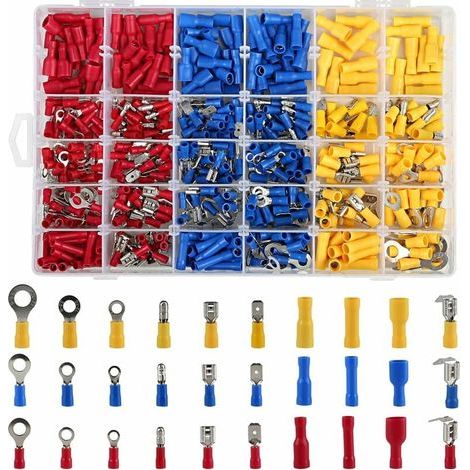 Coffret Assortiment 480 Cosses Electriques Connecteurs Simple Sertissage avec Boîte de Rangement (1/5)