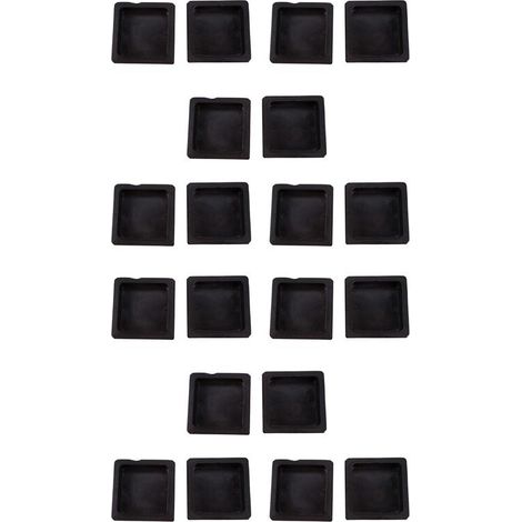 Tapones cuadrados de plástico acanalados, 100 mm x 100 mm, insertos para tubos, 20 unidades.