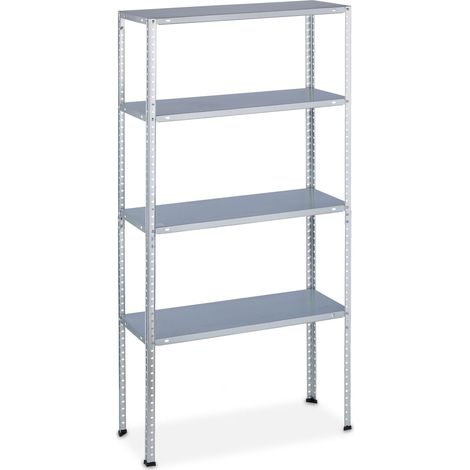 Estantería de almacenamiento modular 150 x 75 x 30 cm para garaje taller resistente de acero plateado 130011308 (1/5)