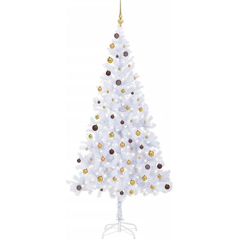 Arbre de Noël artificiel, Sapin de Noël Artificiel pour Décoration de Fête de Noël avec LED et boules 210 cm 910 branches LKOWF74679 (1/5)
