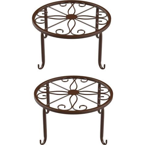2 Pièces Support Pot Fleur en Métal, Stand de Fleurs Stand de Plantes, Trépied pour Plantes en Métal, Convient pour Les Bureaux et Les Balcons, Peut être Utilisé pour Placer des Pots Fleurs(Bronze) (1/5)