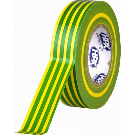 Nastro elettrico in PVC giallo-verde 19 mm x 20 m HPX - IE1920