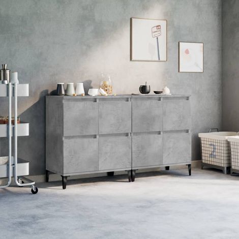 Lot de 2 Buffets Vintages,Enfilades gris béton 60x35x70 cm bois d'ingénierie -TZ59552 (1/5)