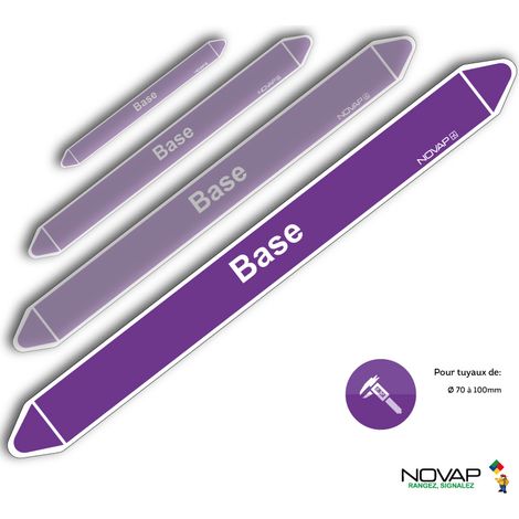 Planche de 2 marqueurs de tuyauterie 450 x 52 mm pour Ø 70 à 100 mm - Base - 4708973