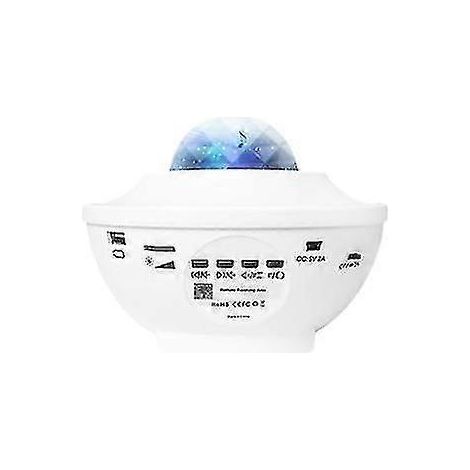 Veilleuse Projecteur Ciel Étoilé Coloré et Musique, Ambiance Vagues, Lampe de Sommeil