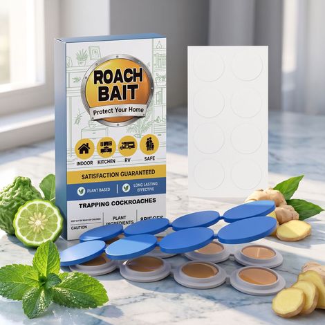 Cockroach bait for indoor pest control, cockroach repellent, and kitchen/home use. Bait agent - 8 pieces (1/5)