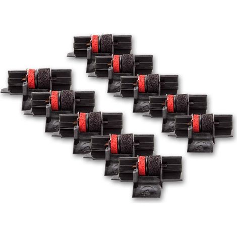 vhbw 10x Ink Roller Black-Red compatible with Adler Royal Ezvue 7800 HD Cash Register, Calculator