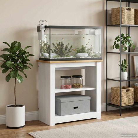 vidaXL Supporto per Acquario PANAMA Bianco e marrone 60 x 30 x 60