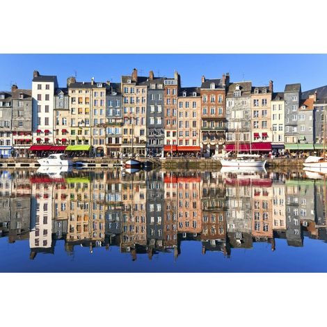 Tableau sur toile reflet Honfleur 65x97 cm - Impression sur Toile Murale Décorative - Image imprimée en HD sur Toile - Toile sur Châssis en Bois FSC - Fabriqué en France (1/4)
