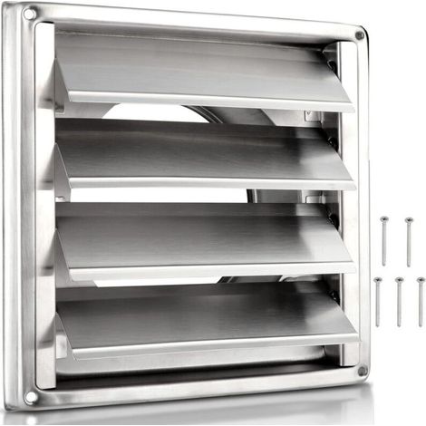 Capuchon d'aération à persiennes de 5 pouces, couvercle d'aération extérieur en acier inoxydable avec 4 vis pour sécheuse, cuisinière et climatiseur.
