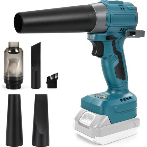 Souffleur et aspirateur à Main 2 en 1 pour 18V (sans Batterie) sans balais, 3 niveaux, LED, 3 buses, dépoussiéreur d'air comprimé portable pour auto, maison, bureau (1/5)