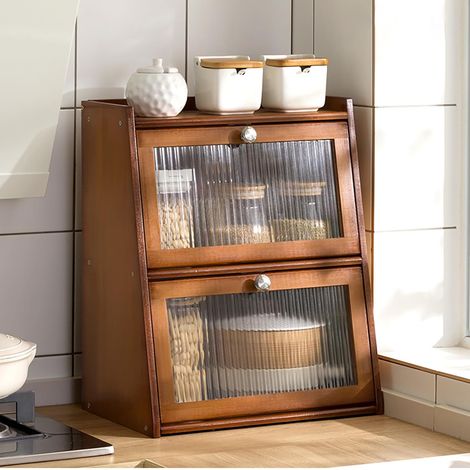 Small Sideboard, Mini Kitchen Cabinet with Door, Sideboards for Storaging Bottles, Dish, Bowl, Cupboard, for Kitchen, Study, Warehouse, Bathroom, Bedroom, Living Room (Dark Brown, 40x28x50cm)