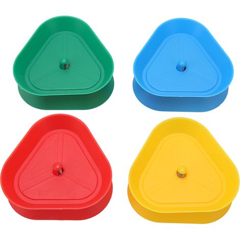 Lot de 4 supports triangulaires pour cartes à jouer, bords arrondis, design ressort, adultes et enfants, couleurs variées (1/5)
