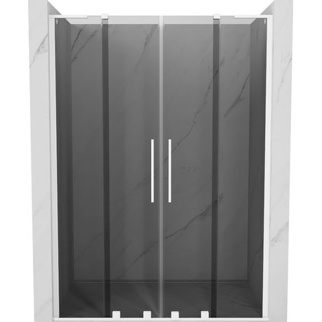 Mexen Velar L Duo porte de douche coulissantes 140 cm, graphite, blanc - 871-140-003-42-20 (1/5)