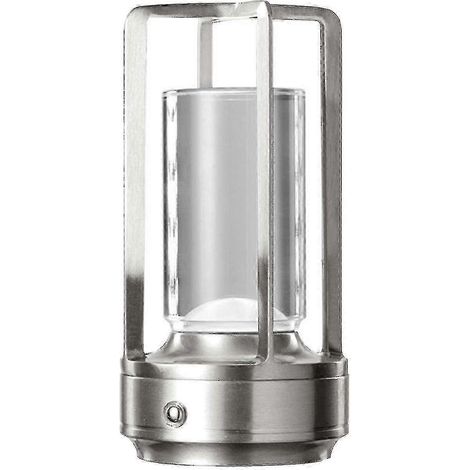 Lampe de table LED sans fil rechargeable avec design cristal, 3 modes de couleur, base métallique portable pour la décoration intérieure (1/5)