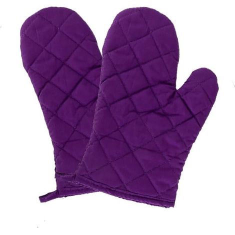 1 paire de gants de cuisson résistants à la chaleur avec boucle de suspension, gants de cuisine antidérapants pour griller, cuisiner, cuire (violet) (1/4)
