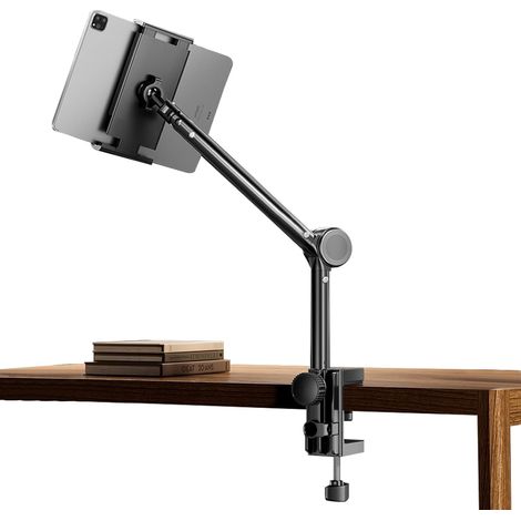 Support Tablette Lit,Support Telephone lit, Rotatif à 360° avec Bras en Aluminium Solide pour iPad, Tablettes, Téléphones ou Autres Appareils avec Écran de 4,5 à 12,9" (1/5)