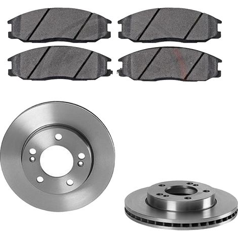 KIT FRENI ANTERIORI compatibile con SSANGYONG REXTON W / REXTON - DISCHI + PASTIGLIE OEM: P 77 002 / 17916 /SOSTITUZIONE DIRETTA/BASSA POLVERE/SILENZIOSO