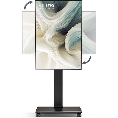 FITUEYES Support TV mobile 32-75 pouces rotation 90° réglable en hauteur - Noir (1/5)