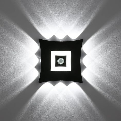 Applique da parete moderna a LED da 18 W per interni/esterni con sensore di movimento PIR, impermeabile IP65, luce bianca fredda 6000K, in alluminio, per giardino, colore nero. (1/5)