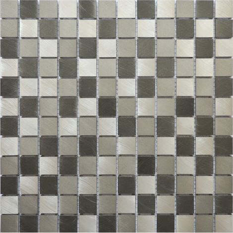 MOSAIQUE ALUMINIUM MIX GREY 1 PLAQUE 30,5 x 30,5 CM CASA LINEA