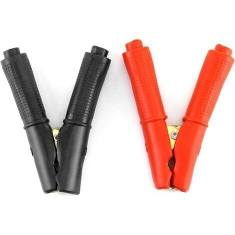 Paquet de 4 pinces crocodiles en cuivre pur 100A (2 pièces noires 2 pièces rouges), pinces de démarrage de chargeur de batterie, démarreur rapide de voiture camion (1/3)